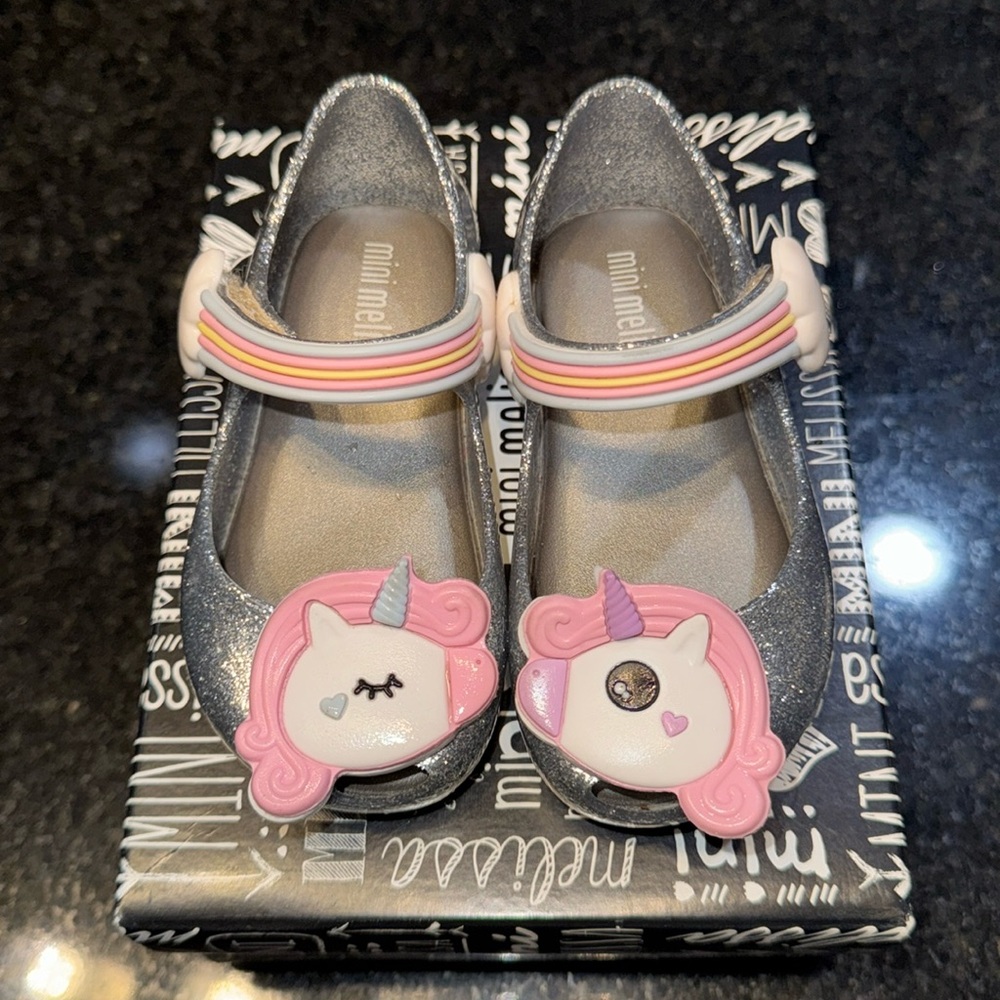 Mini Melissa Unicorn Shoes sz 6